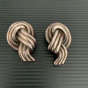 Vintage Silver pierced Clip-On Earrings